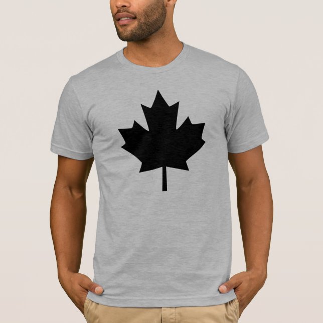 T-shirt Affichage de Canadian Black Maple Leaf (Devant)