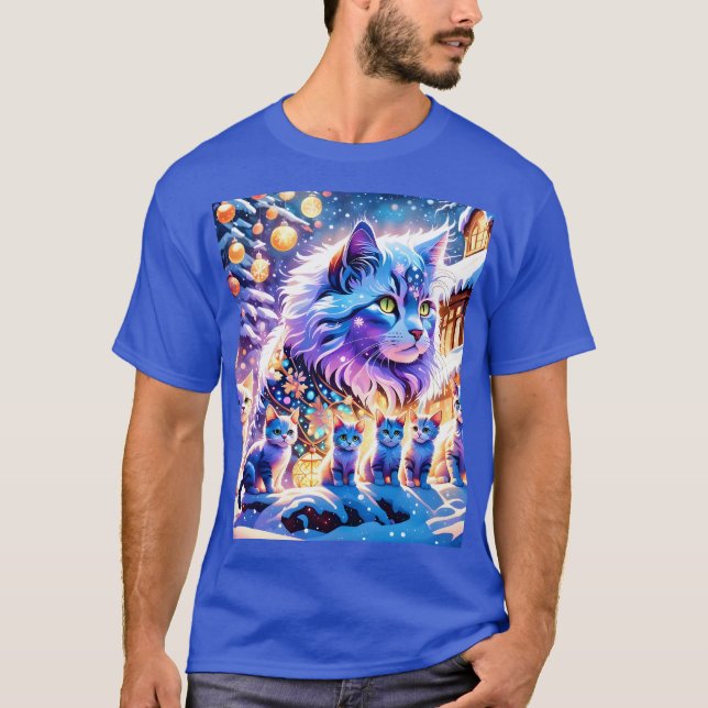 T-shirt Affichage des chats de Noël (Devant)