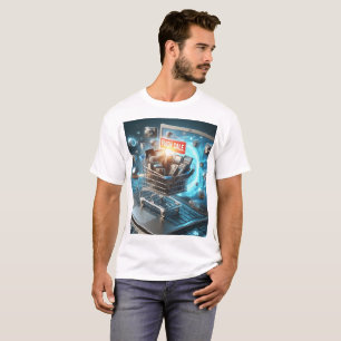 T-shirt affichage d'un ordinateur portable avec un panneau