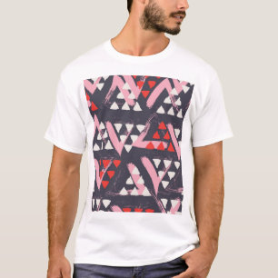 T-shirt Affichage Motif Artistique à main