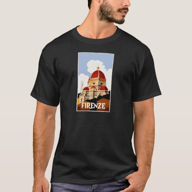 T-shirt Affiche 1930 de voyage de Florence Italie (Devant)