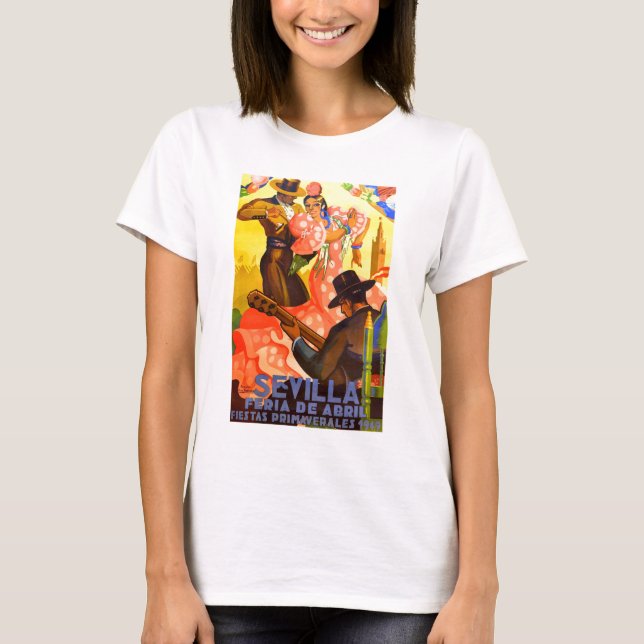 T-shirt Affiche 1949 juste de l'Espagne Séville avril (Devant)