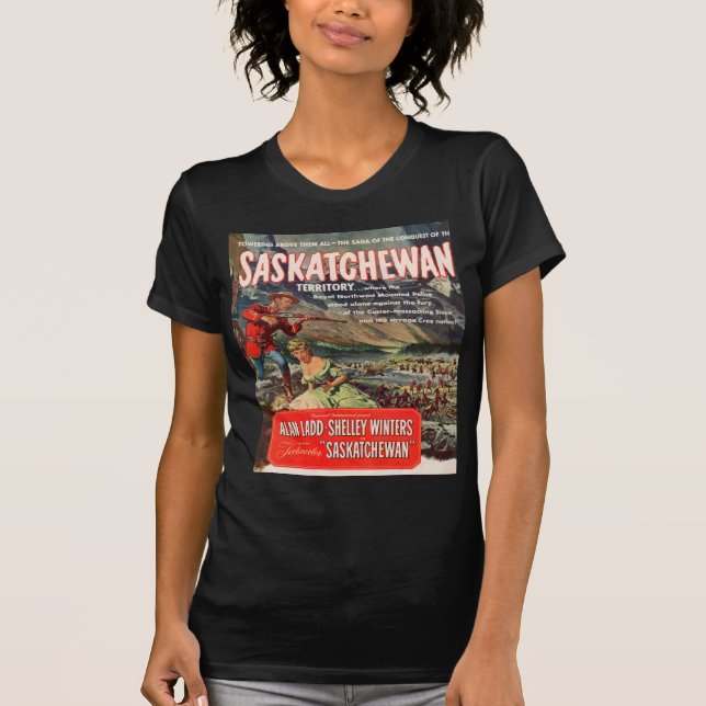 T-shirt Affiche 1954 de film de Saskatchewan (Devant)