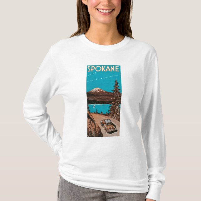 T-shirt Affiche #2Spokane, WA de la publicité de Spokane (Devant)