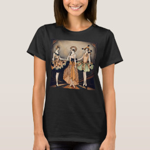 T-shirt Affiche Art Déco Vintage Halloween Flapper   Année