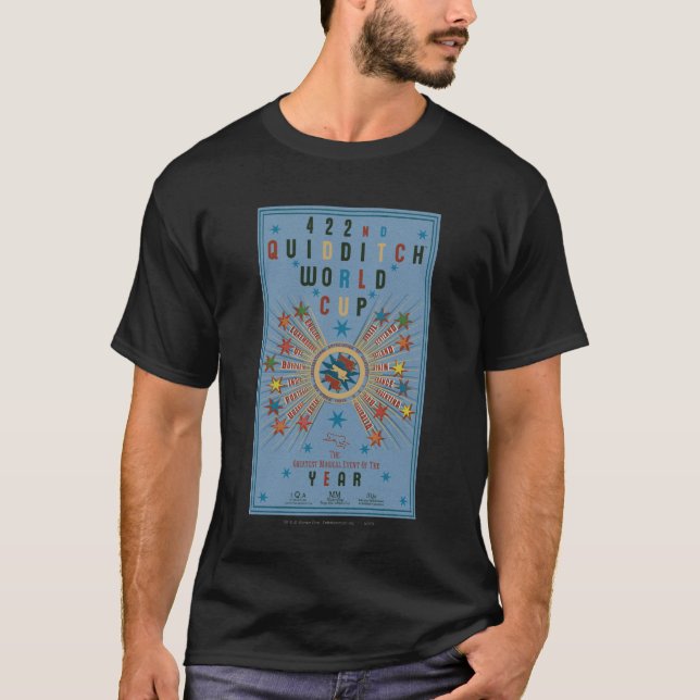 T-shirt Affiche bleue de la Coupe du Monde de QUIDDITCH™ (Devant)