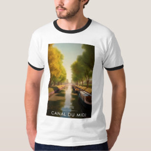 T-shirt Affiche Canal du midi - France - illustration
