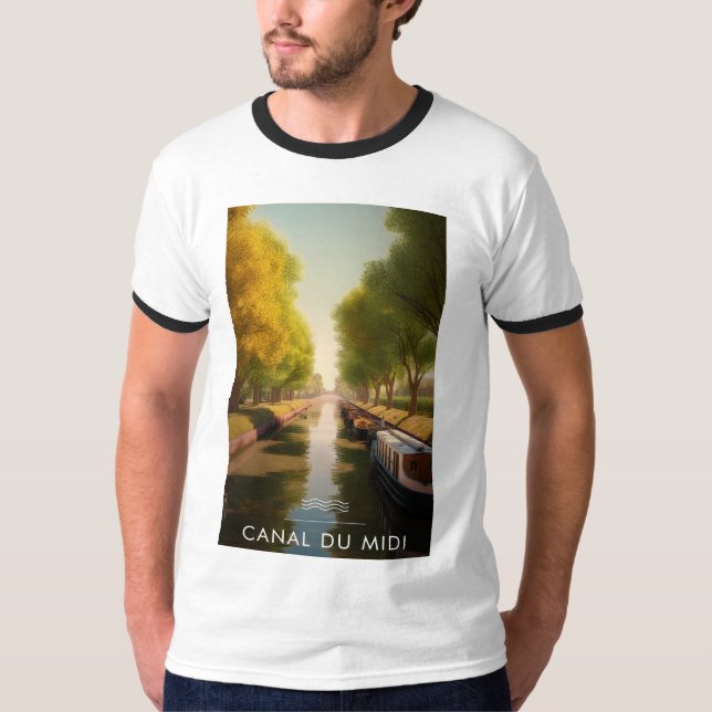 T-shirt Affiche Canal du midi - France - illustration (Devant)
