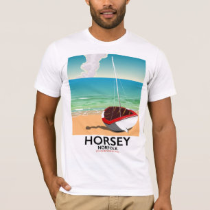 T-shirt Affiche chevaline de voyage de plage de la Norfolk