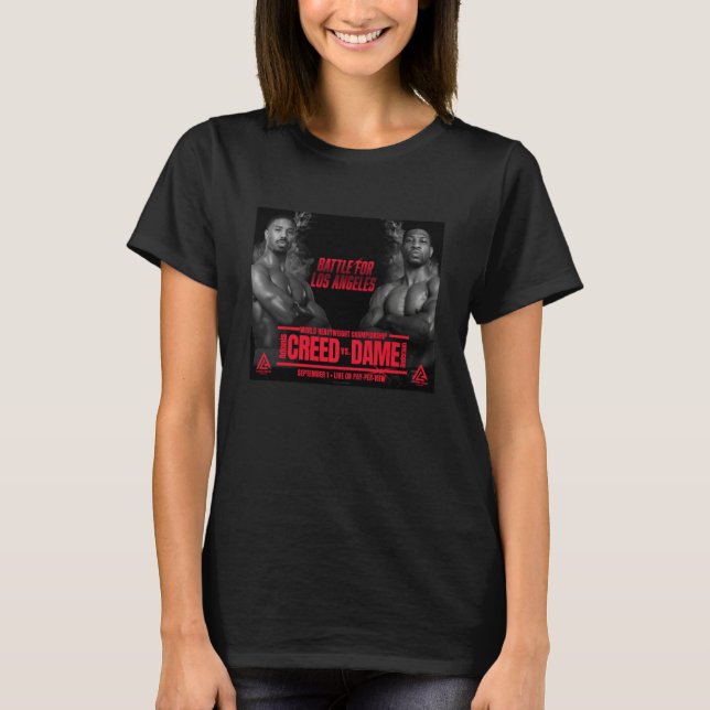 T-shirt Affiche Creed contre Dame rouge (Devant)