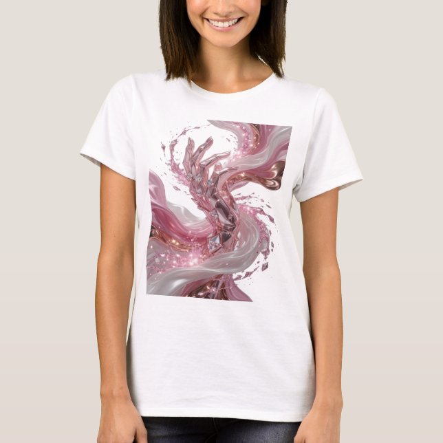 T-shirt Affiche d'art ABSTRACT ART Argent v3 (Devant)