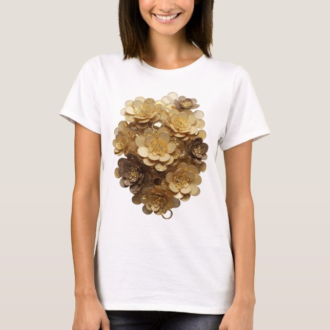 T-shirt Affiche d'art abstrait argent Statement v3 (Devant)