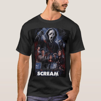 T-shirt Affiche d'art de film d'horreur Scream amis vintag