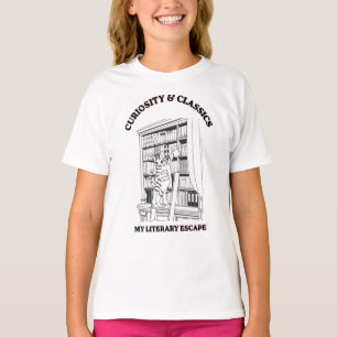 T-shirt Affiche d'art esthétique de bibliothécaire félin