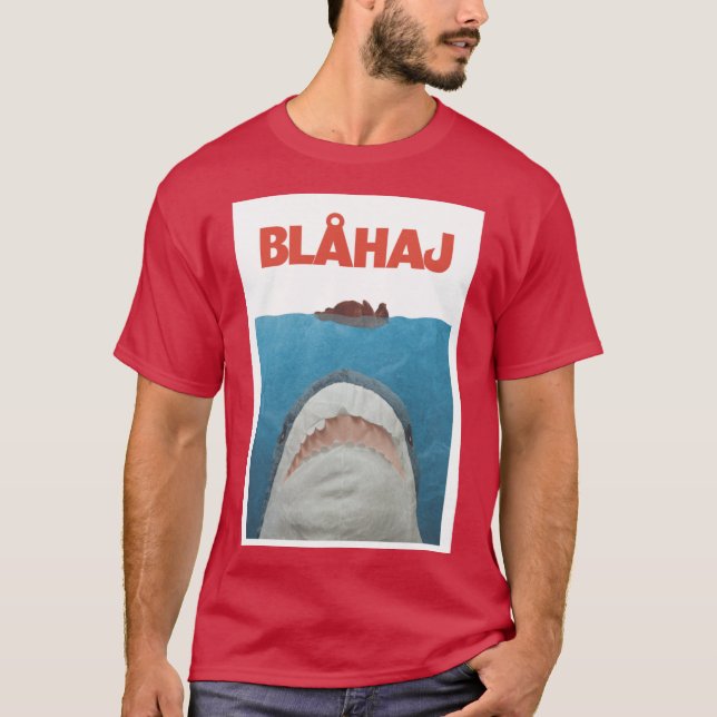 T-shirt Affiche de Blahaj Jaws amis (Devant)