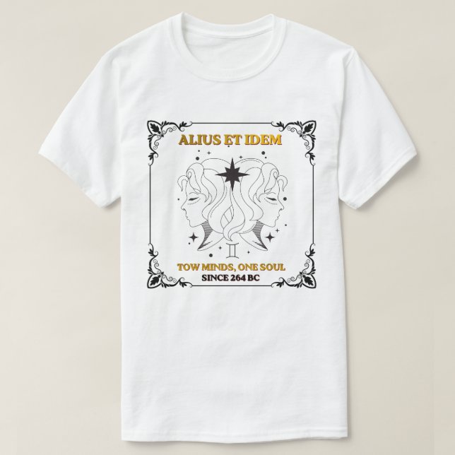 T-shirt Affiche de carte de tarot de zodiaque Gémeaux vint (Design devant)