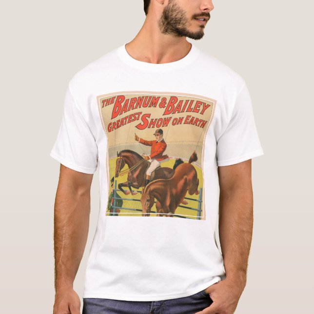 T-shirt Affiche De Cirque De 2 Ponies Qui Saute Sur Un Obs (Devant)