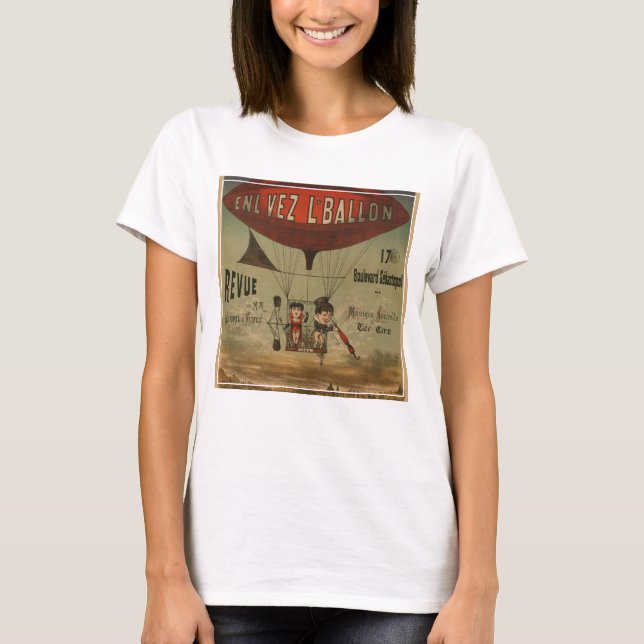 T-shirt Affiche De Cirque Française De Deux Artistes En Aé (Devant)