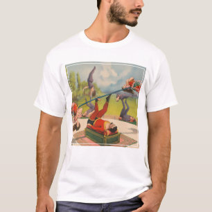T-shirt Affiche de cirque montrant des actes acrobatiques,