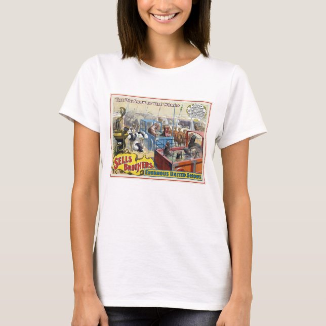 T-shirt Affiche De Cirque Montrant Des Animaux Sauvages Da (Devant)
