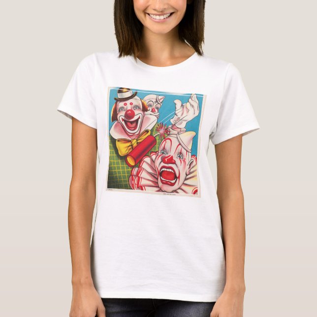 T-shirt Affiche De Cirque Montrant Les Visages Clown Et Cr (Devant)
