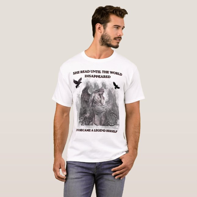 T-shirt Affiche de citation de lecture gothique Dark Acade (Devant entier)