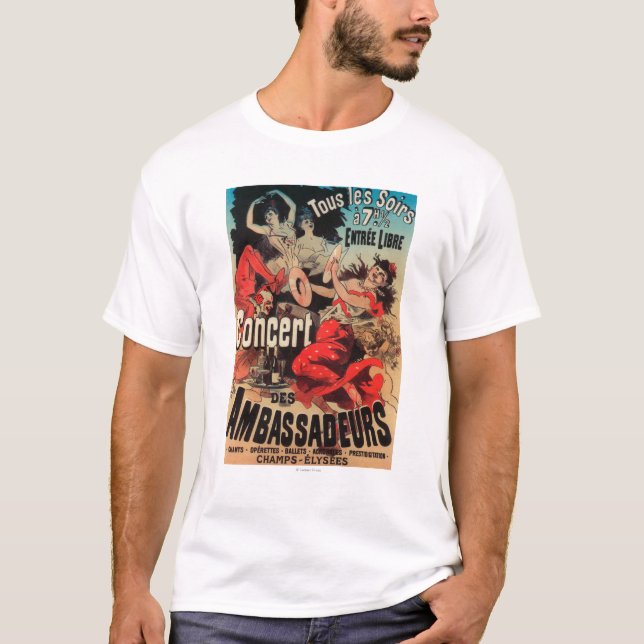 T-shirt Affiche de concert sur l'avenue De Champs-Elysees (Devant)
