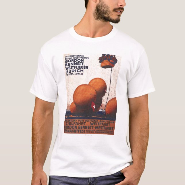 T-shirt Affiche de course de montgolfière de Gordon (Devant)