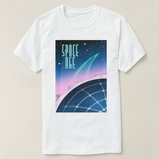 T-shirt affiche de course spatiale des années 80 (Design devant)