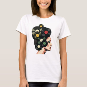 T-shirt Affiche de disque vinyle rétro stylisée