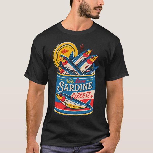 T-shirt Affiche de filets de sardines (Devant)