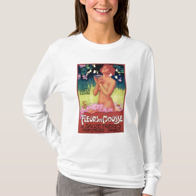 T-shirt Affiche de Fleurs de Mousse Perfume (Devant)