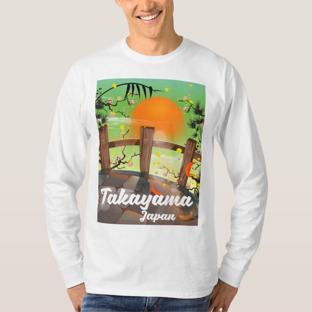 T-shirt Affiche de fleurs japonaises de Takayama. (Devant)