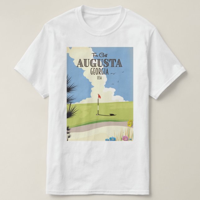 T-shirt Affiche de golf d'Augusta Géorgie (Design devant)