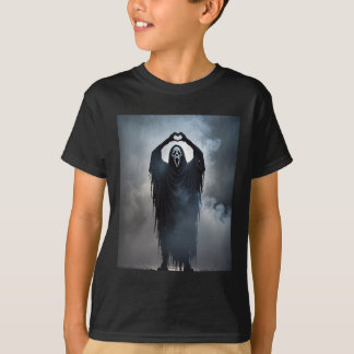T-shirt Affiche de Halloween Mains de cœur de fantôme Horr