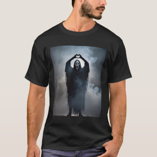 T-shirt Affiche de Halloween Mains de cœur de fantôme Horr