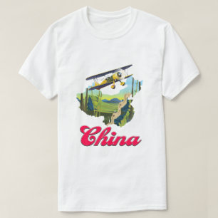 T-shirt Affiche de la carte de voyage en Chine
