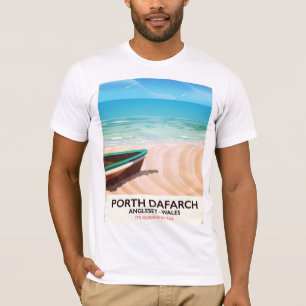 T-shirt Affiche de la plage galloise de Porth Dafarch, Ang