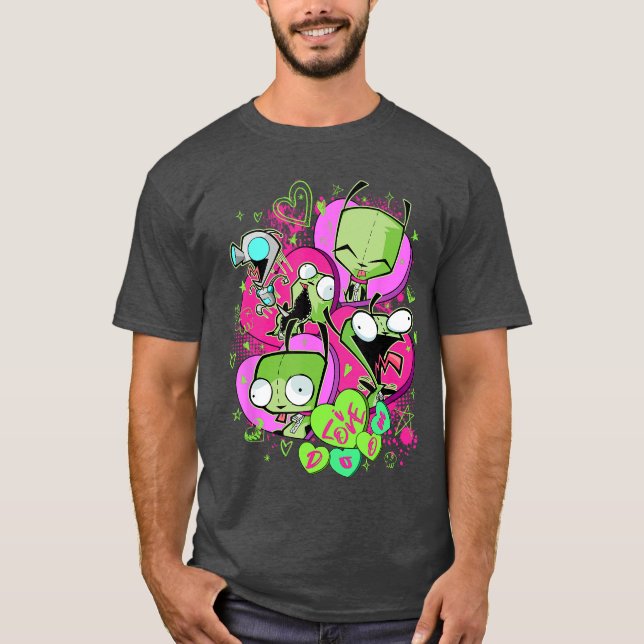 T-shirt Affiche de la Saint-Valentin Invader Zim Gir J'aim (Devant)