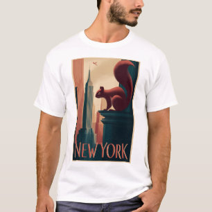 T-shirt Affiche de la ville de New York écureuil – Skyline