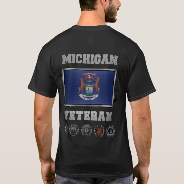T-shirt Affiche de l'ancien combattant du Michigan (Dos)