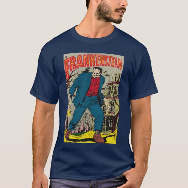 T-shirt Affiche de monstre classique Bande dessinée d'horr (Devant)