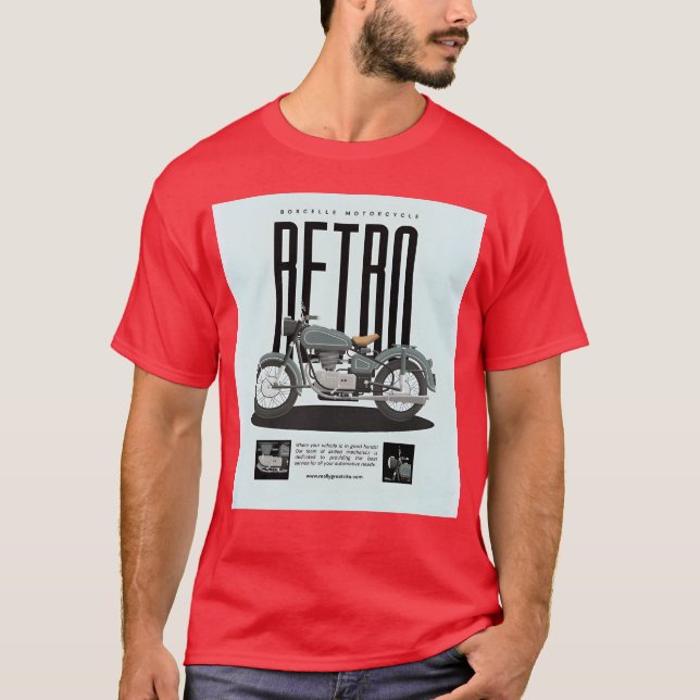 T-shirt Affiche de moto rétro pour ami (Devant)