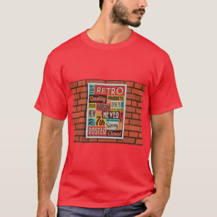 T-shirt Affiche de mur en brique rétro