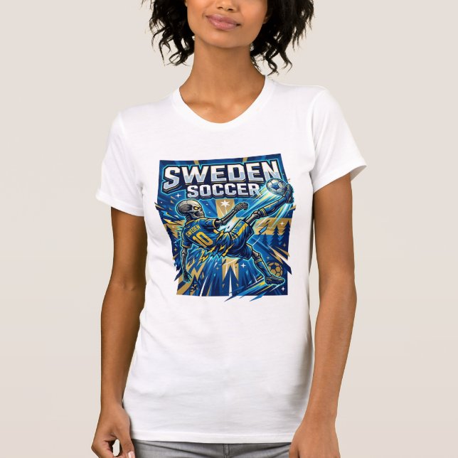 T-shirt Affiche de Nations de Striker de Skeleton de Socce (Devant)