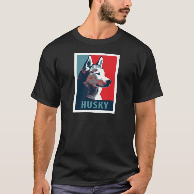 T-shirt Affiche de parodie politique sibérienne Husky (Devant)