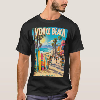 T-shirt Affiche de planches de surf colorées de Venice Bea
