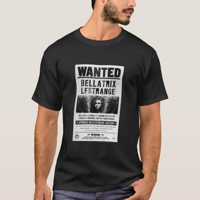 T-shirt Affiche de recherche de Bellatrix Lestrange (Devant)