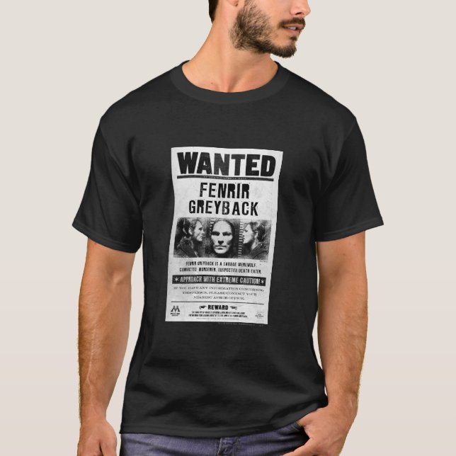 T-shirt Affiche de Recherche Fenrir Greyback (Devant)