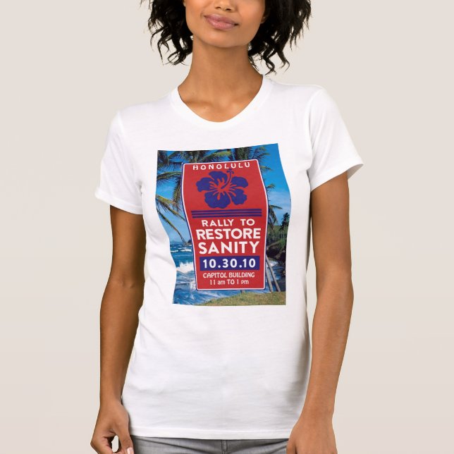 T-shirt Affiche de santé d'esprit avec la plage (Devant)
